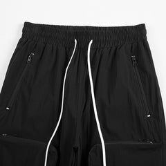 High Street Fashion Brand Lace-up Pocket Breasted Functional Trousers For Men