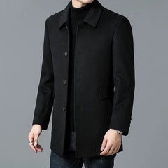 Men's Mid-length Double-sided Four-season Lapel Woolen Coat