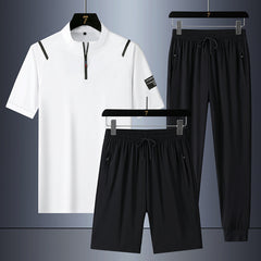 Casual Ice Silk Quick-drying Three-piece Suit For Men