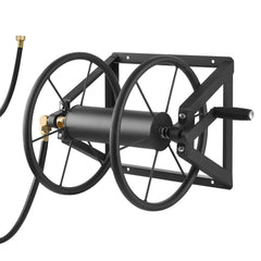 Wall Mounted Garden Hose Reel 200ft Manual Hose Winder Brass Fitting