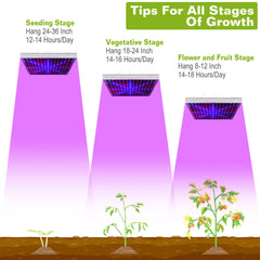 1 Set LED Grow Light Full Spectrum Hanging 225 LEDs Plant Grow Lamp Indoor Grow Light For Greenhouse Succulents Seedlings Plants Veg And Flower