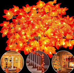 Simulation Maple Leaf Light String Thanksgiving Halloween Room Decoration Arrangement Battery Box