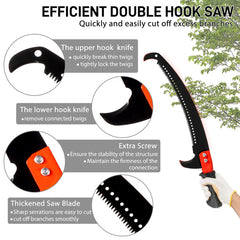 24FT Silver Orange Telescopic Aluminum Tube Plastic Rod Tool