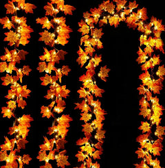 Simulation Maple Leaf Light String Thanksgiving Halloween Room Decoration Arrangement Battery Box