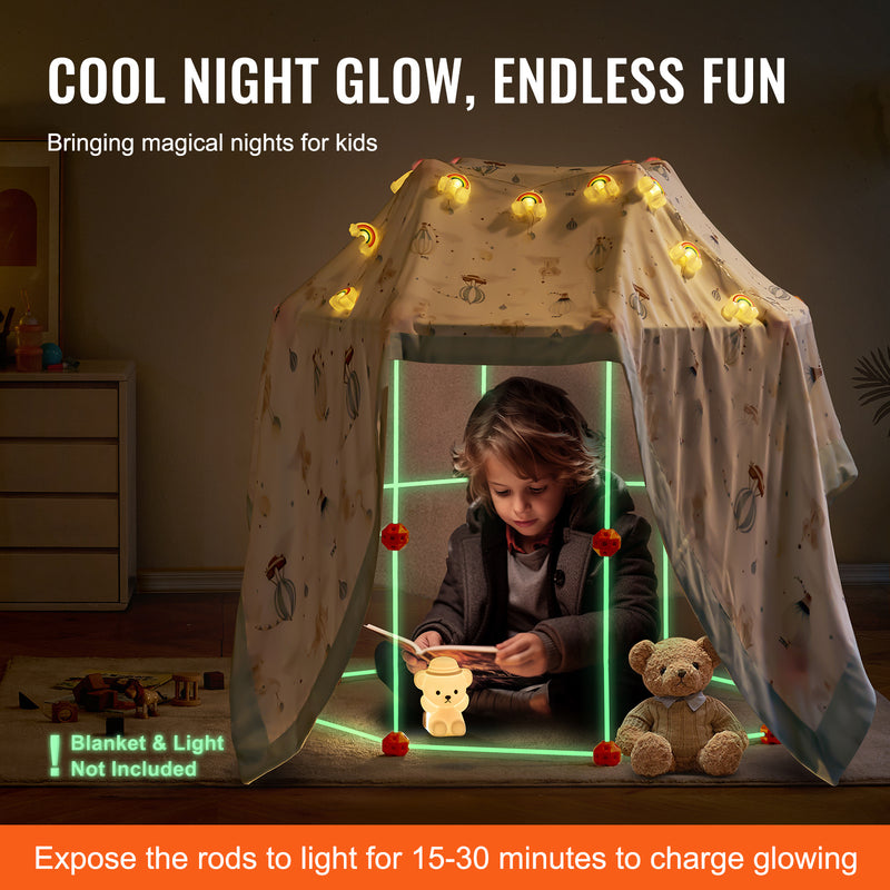 VEVOR Tent Fort Building Kit For Kids Glow In The Dark STEM Construction Toy 85P