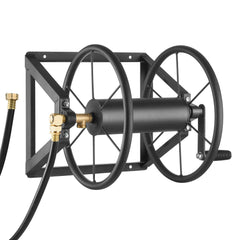 Wall Mounted Garden Hose Reel 200ft Manual Hose Winder Brass Fitting