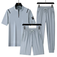 Casual Ice Silk Quick-drying Three-piece Suit For Men