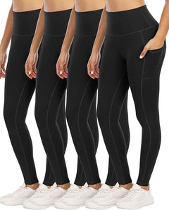 Four Piece Yoga Pants With Pockets