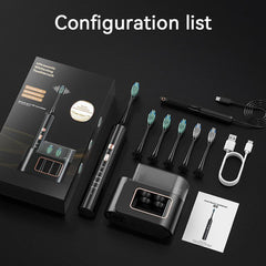 Aquasonic Black Series Ultra Whitening Toothbrush    ADA  Approved Electric Toothbrush   8 Brush Heads And Travel Case, 40,000 VPM Electric Motor And Wireless Charging, 4 Modes With Smart Timer