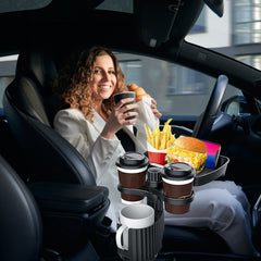 4-in-1 Car Cup Holder Tray FoodTable Phone Hold Car ExpanderDetachable 360 Degree Rotatable Expandable Base Car Desk