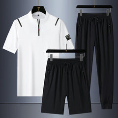 Casual Ice Silk Quick-drying Three-piece Suit For Men