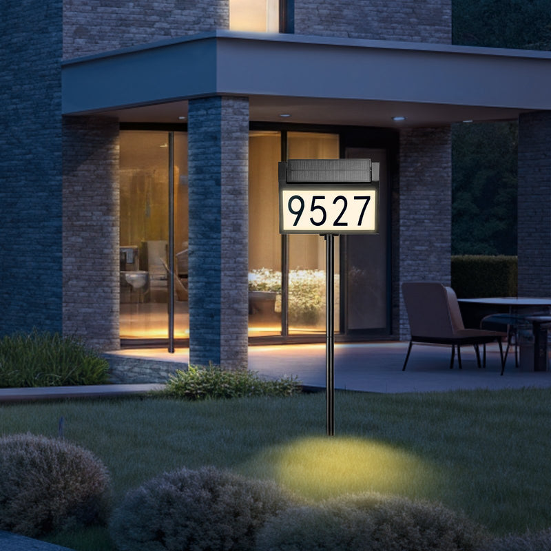 Solar House Numbers Waterproof LED Address Signs Stable For Home Yard Street