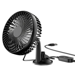 1Pc Car Cooling Fan Portable Rotatable USB Vehicle Fan Backseat Clip Fan Dashboard Window Suction Fan For SUV RV Pickup With 3 Speeds