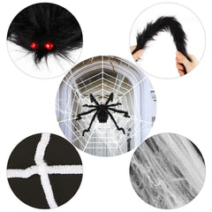 1Pc Halloween Decorations Spider Outdoor 49inch Halloween Spider With 126 Inch Tarantula Mega Spider Web Hairy Poseable Scary Spider Outdoor Yard Creepy Decor Spider Stretch Cobweb