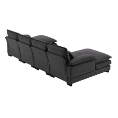 New Modern U-shaped Sectional Sofa, 6-Seat With Waist Pillows 109.8 55.9