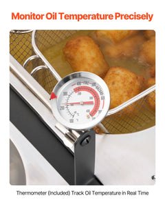 16QTx2 Outdoor Propane Deep Fryer Commercial Free Standing Cooker Two Tank