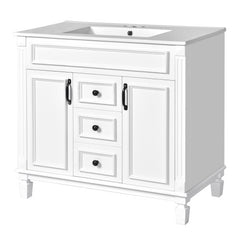 36'' Bathroom Vanity With Top Sink, Modern Bathroom Storage Cabinet With 2 Soft Closing Doors And 2 Drawers, Single Sink Bathroom Vanity