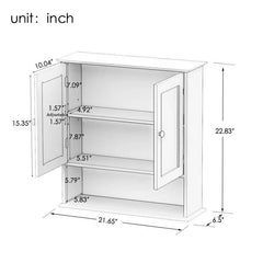 Bathroom Wall Cabinet With Doule Mirror Doors And Shelvs