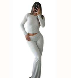 Long Sleeved Wide Leg Pants