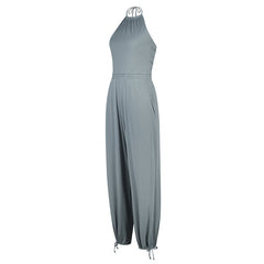 Women's Halter Beauty Back Fitness Jumpsuit